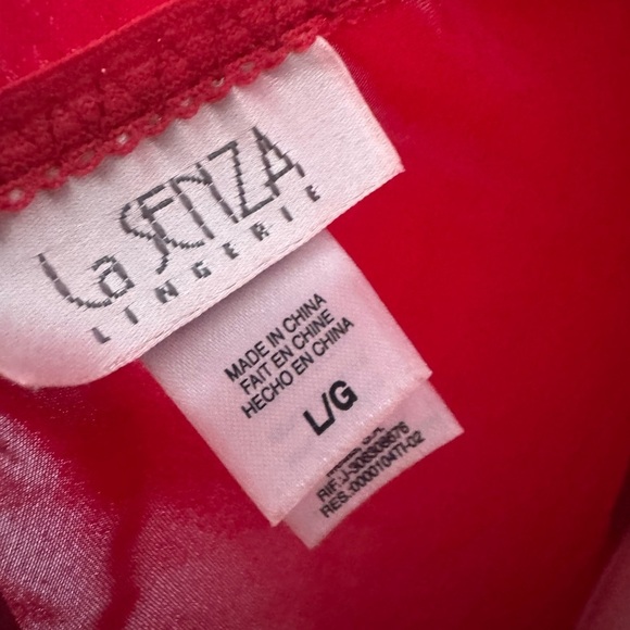 Vintage Red Satin & Lace Slip Dress — 90s Valentine Lingerie Aesthetic L - Picture 6 of 7